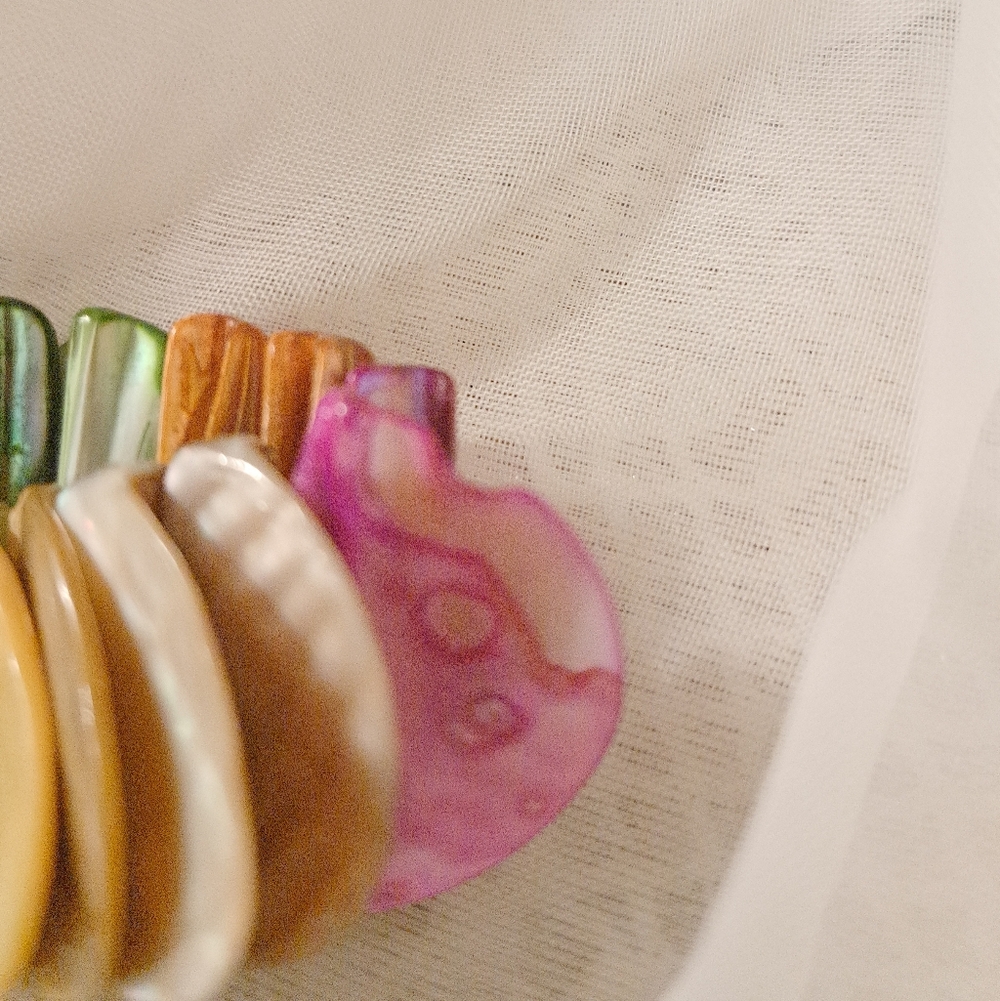 Multicolor Abalone Shell Stretch Bracelet - Picture 3 of 3